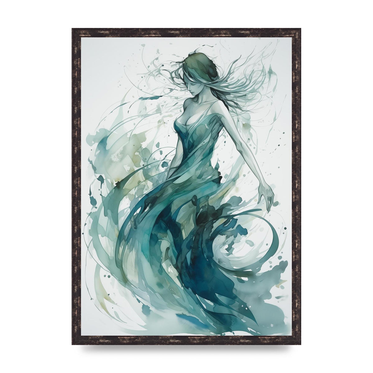 Cool Blues and Greens in Graceful Dance