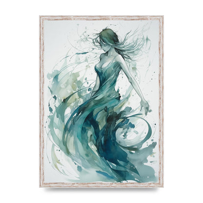 Cool Blues and Greens in Graceful Dance