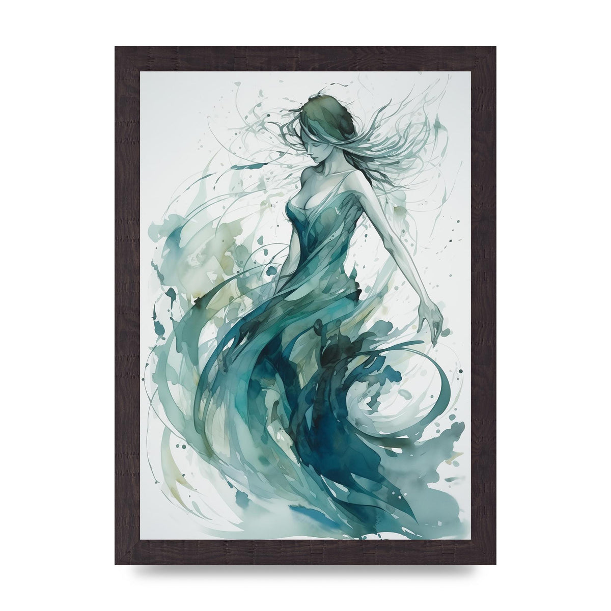 Cool Blues and Greens in Graceful Dance