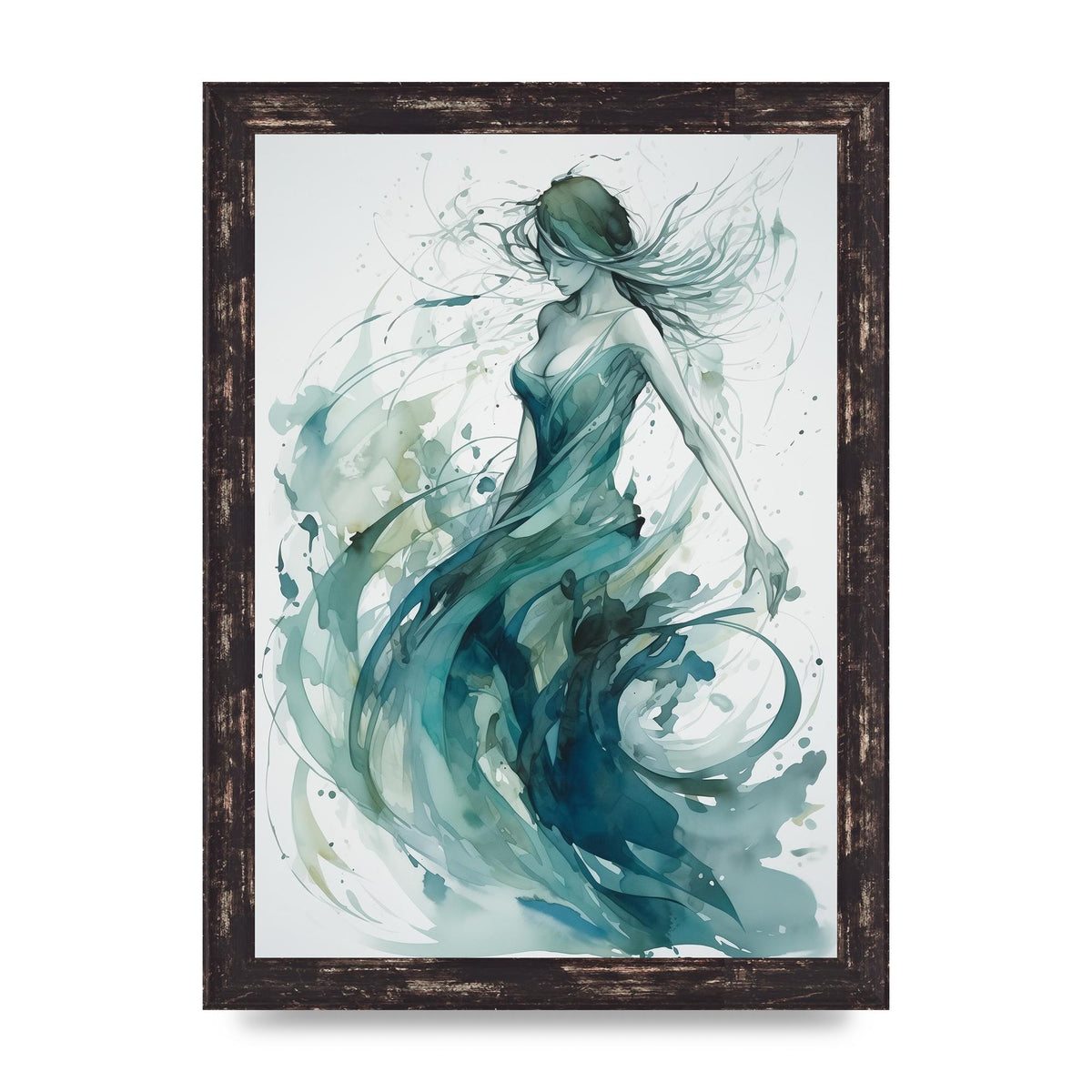 Cool Blues and Greens in Graceful Dance