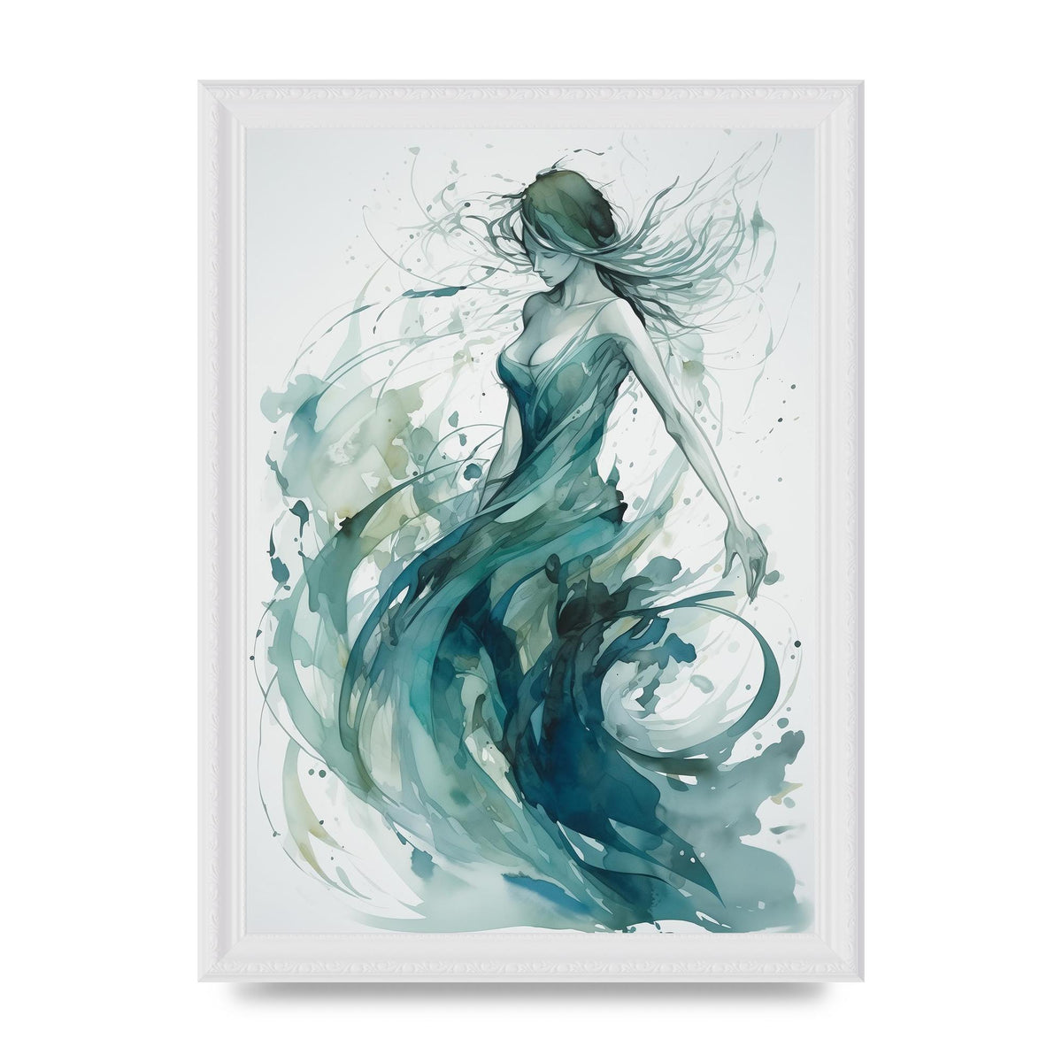 Cool Blues and Greens in Graceful Dance