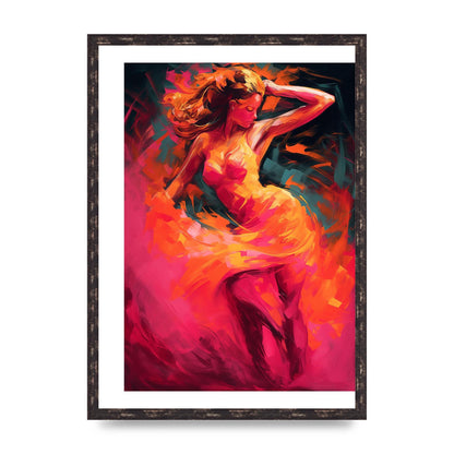 Salsa Dancer in Hot Pink and Tangerine