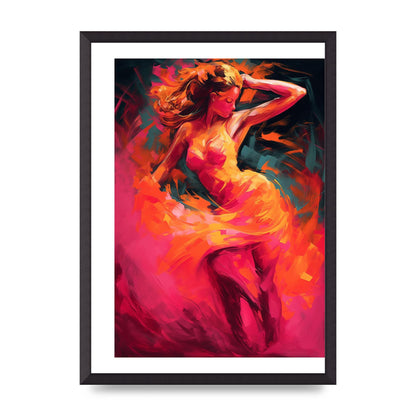 Salsa Dancer in Hot Pink and Tangerine