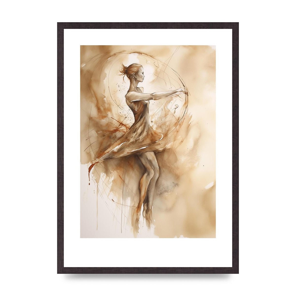 Ballet Dancers Elegance in Rustic Hues