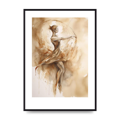 Ballet Dancers Elegance in Rustic Hues