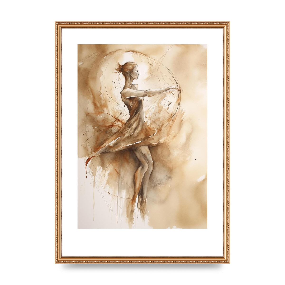 Ballet Dancers Elegance in Rustic Hues