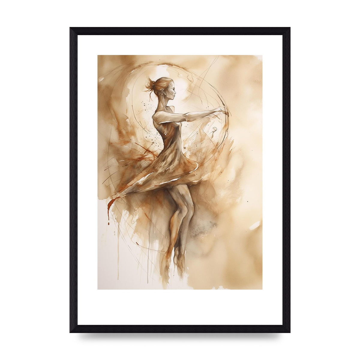 Ballet Dancers Elegance in Rustic Hues
