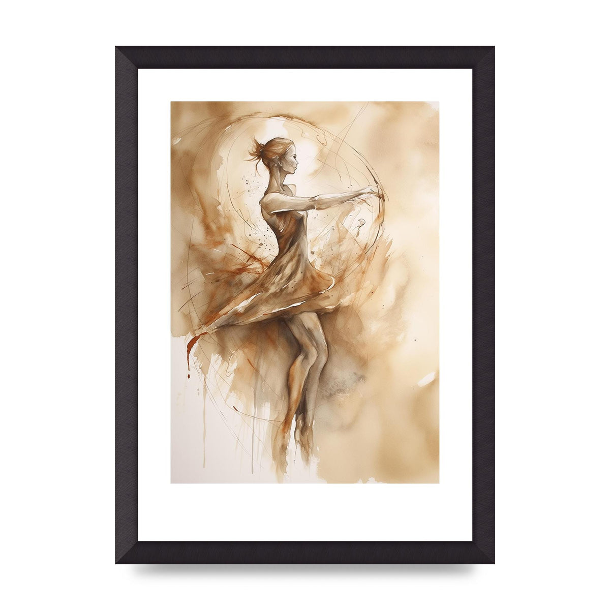 Ballet Dancers Elegance in Rustic Hues