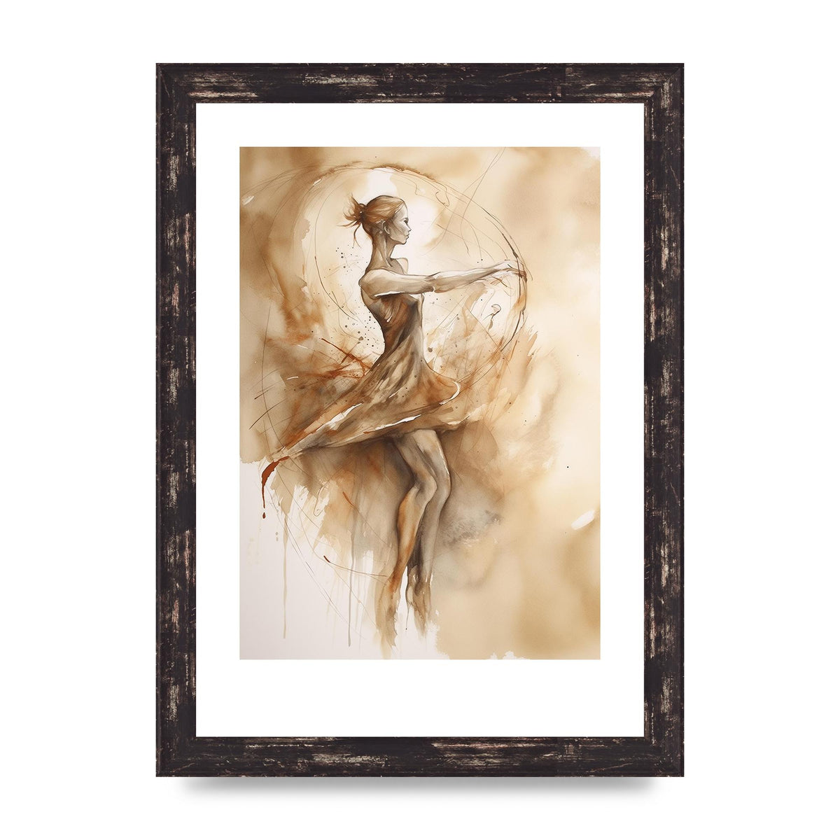 Ballet Dancers Elegance in Rustic Hues