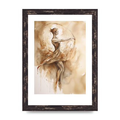 Ballet Dancers Elegance in Rustic Hues