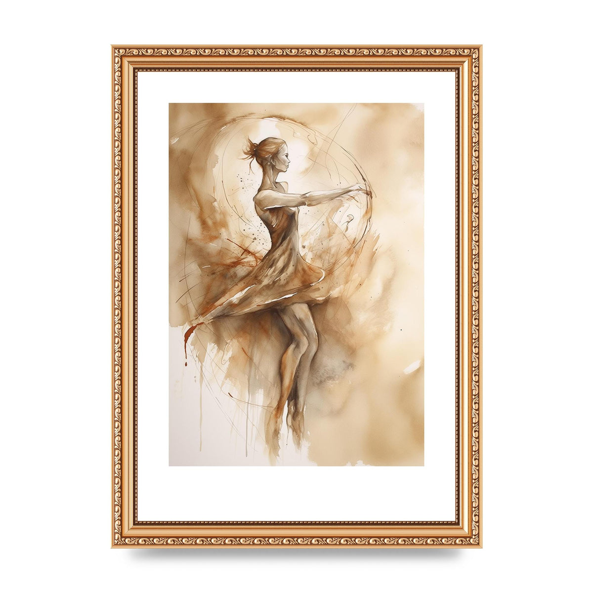 Ballet Dancers Elegance in Rustic Hues