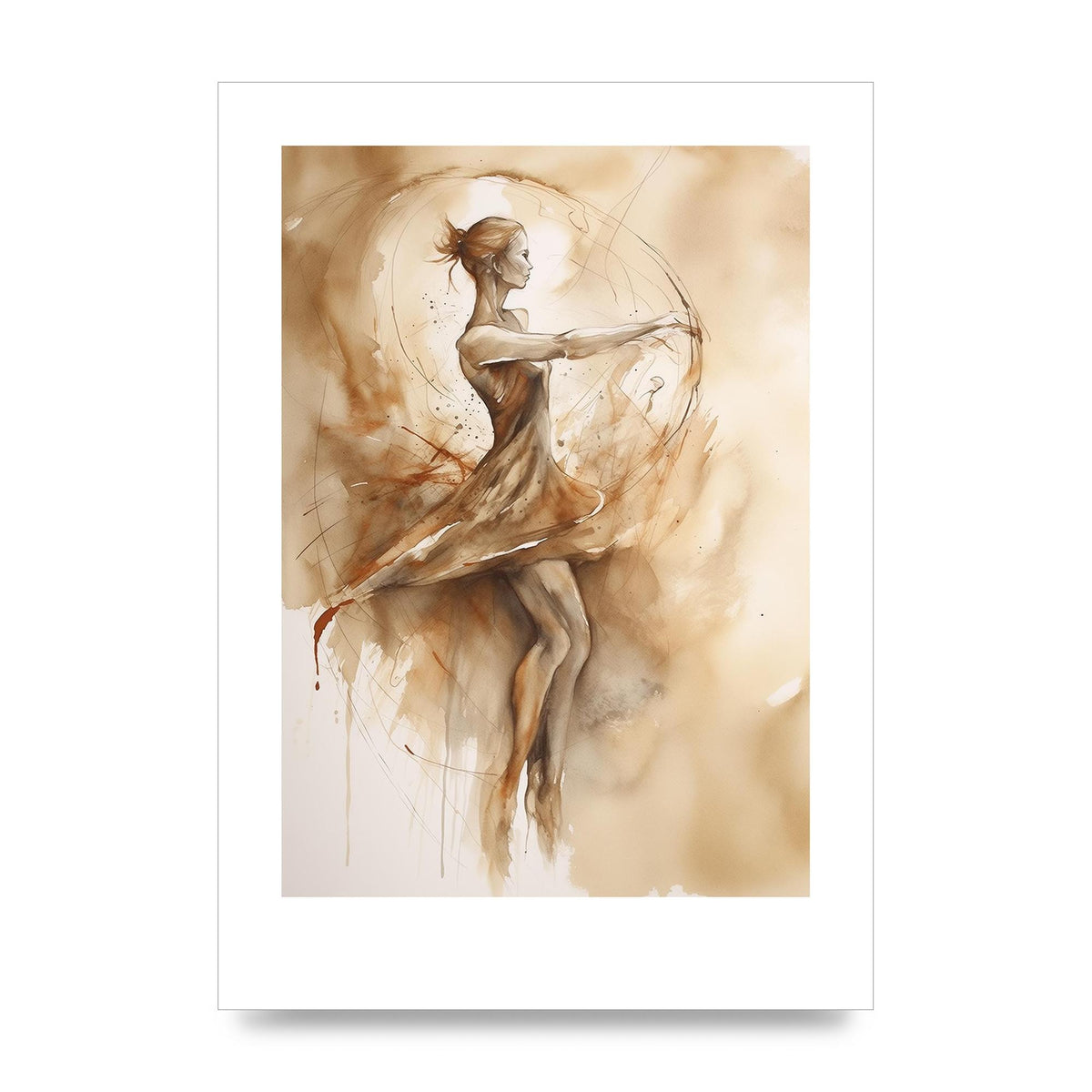 Ballet Dancers Elegance in Rustic Hues