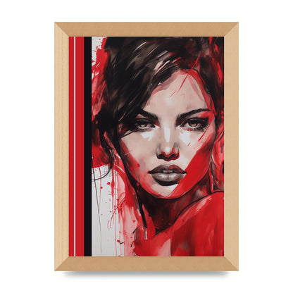 Ruby Red Backdrop with Womans Glance