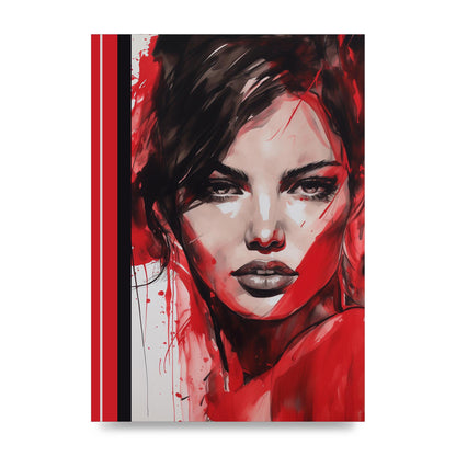 Ruby Red Backdrop with Womans Glance