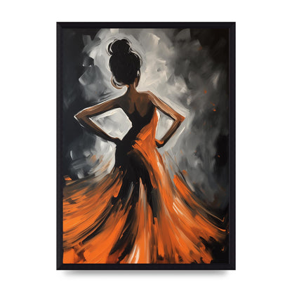 Vibrant Dual Tone Canvas with Womans Poise