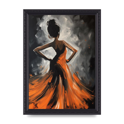 Vibrant Dual Tone Canvas with Womans Poise