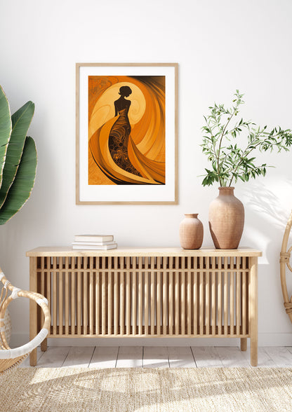 Bold Black on Warm Amber Narrative
