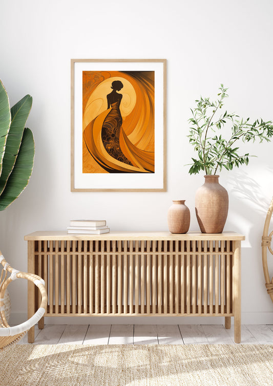 Bold Black on Warm Amber Narrative