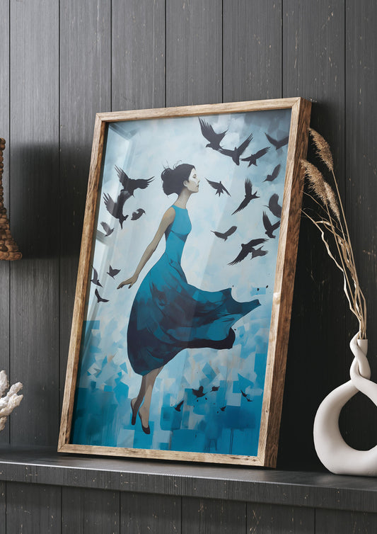 Sky Blue and Black Feminine Grace Blend