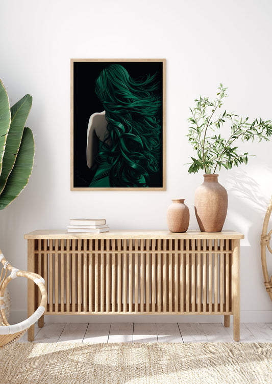 Woman Sculpted in Emerald Green