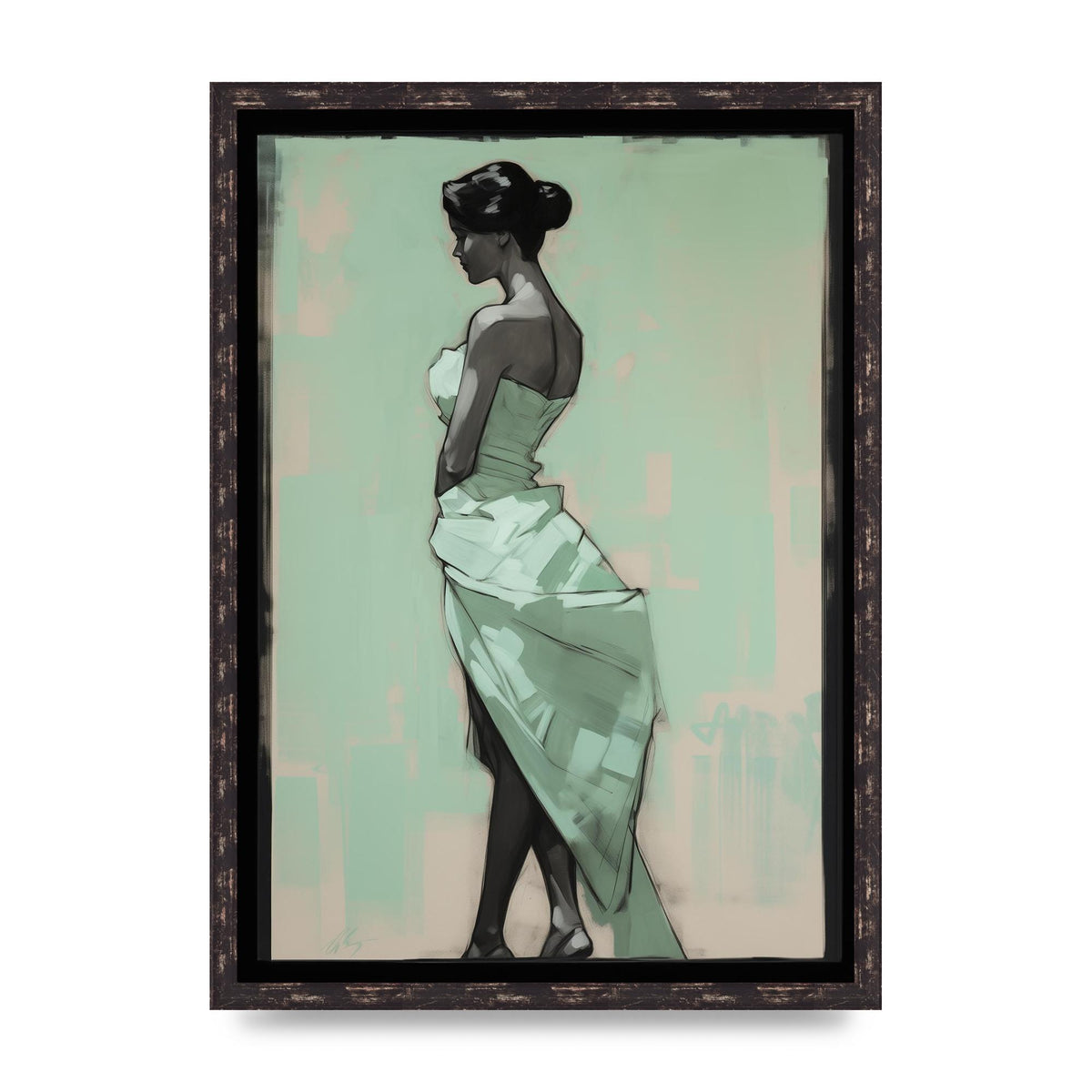 Shadows Dance on Serene Mint Green