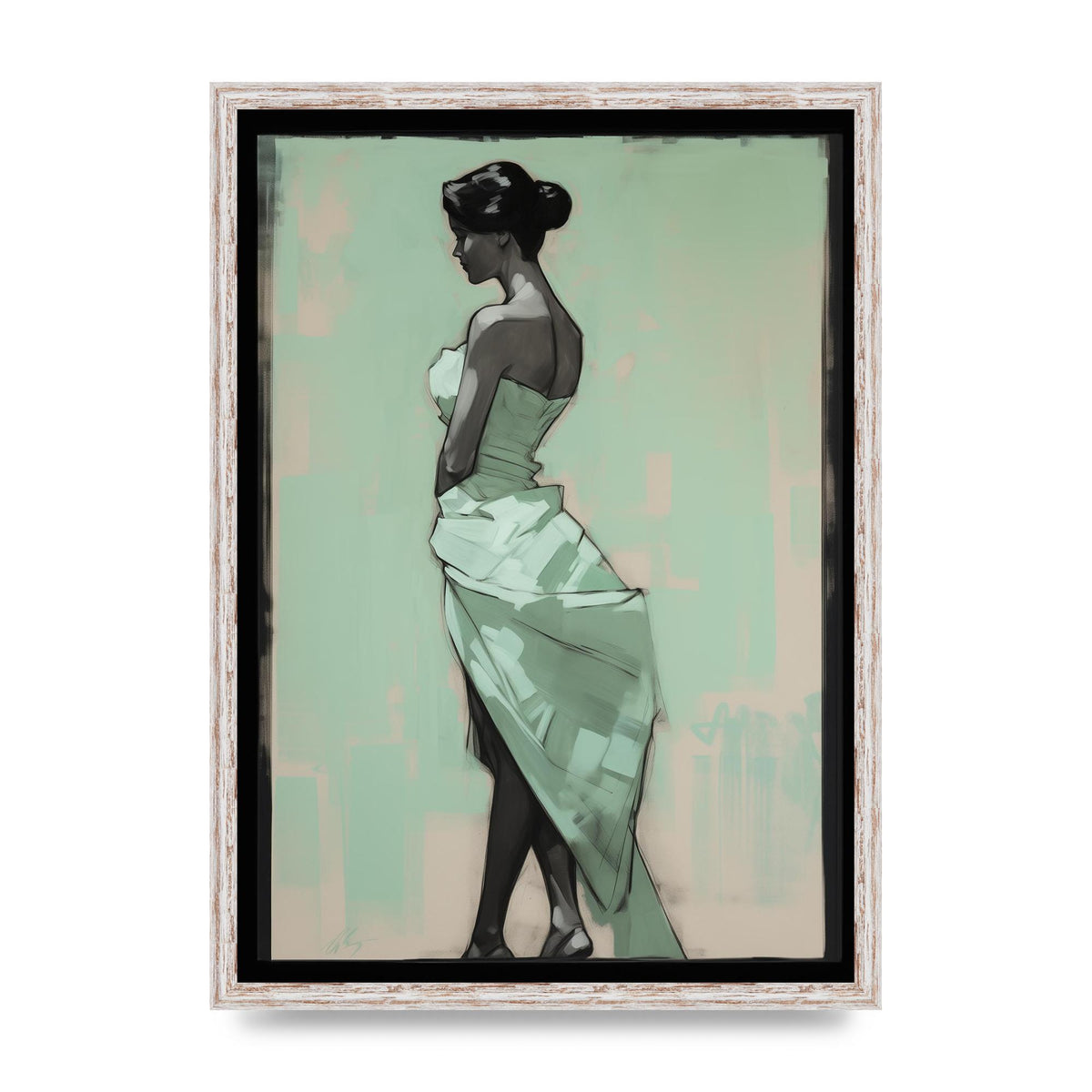Shadows Dance on Serene Mint Green