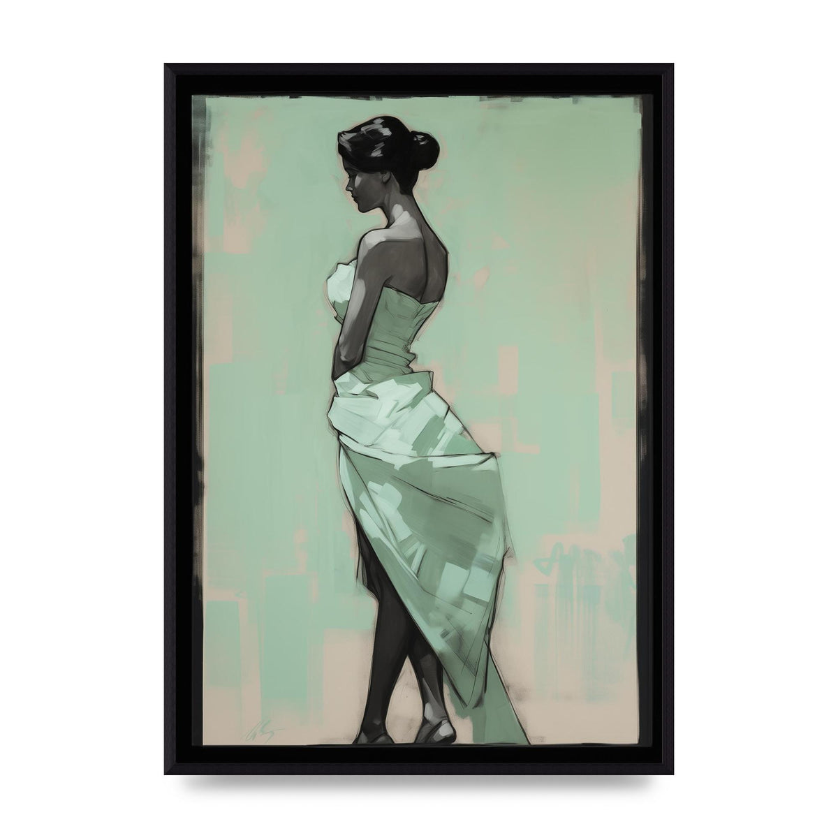 Shadows Dance on Serene Mint Green