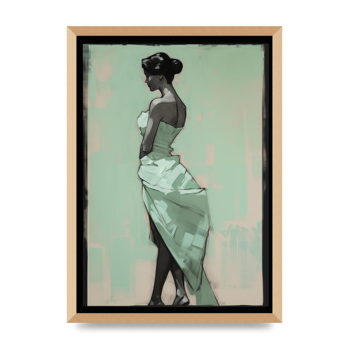 Shadows Dance on Serene Mint Green