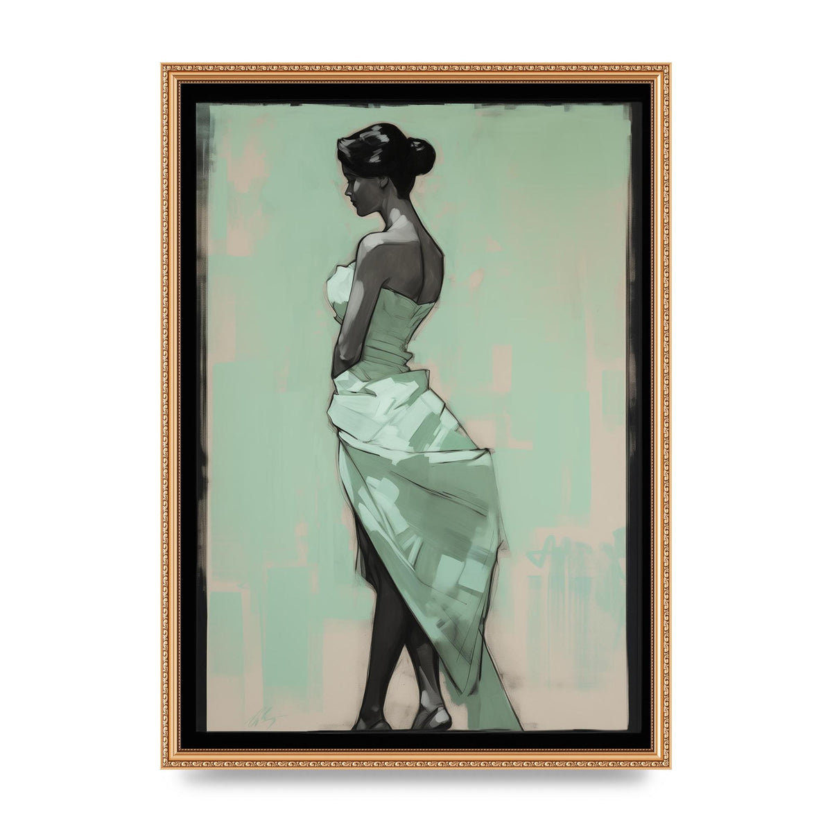 Shadows Dance on Serene Mint Green