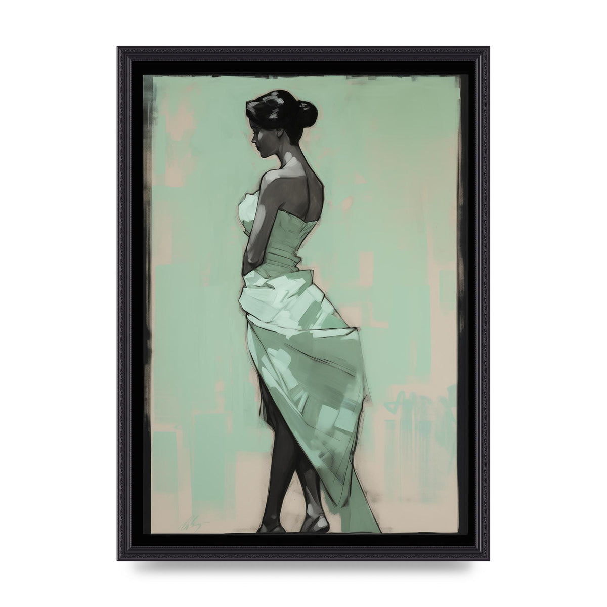Shadows Dance on Serene Mint Green