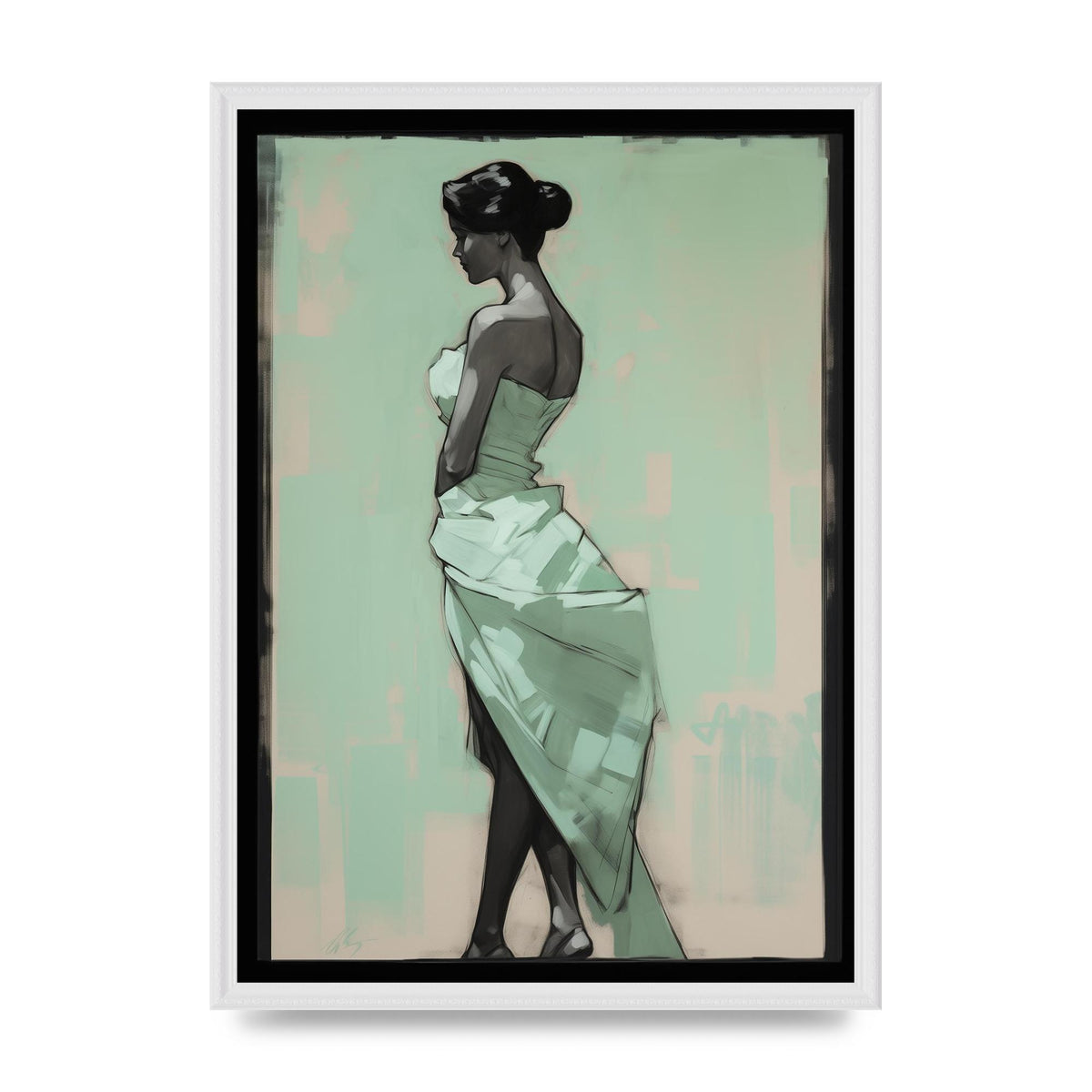 Shadows Dance on Serene Mint Green