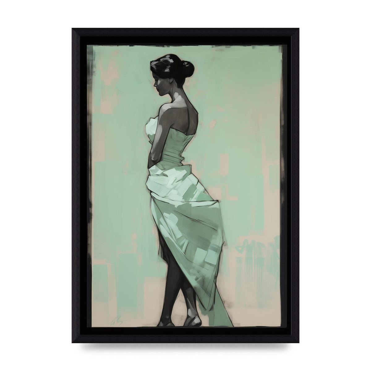 Shadows Dance on Serene Mint Green