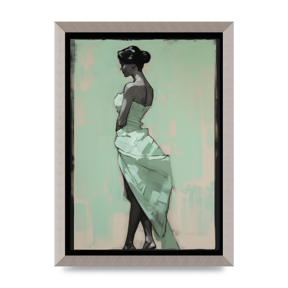 Shadows Dance on Serene Mint Green