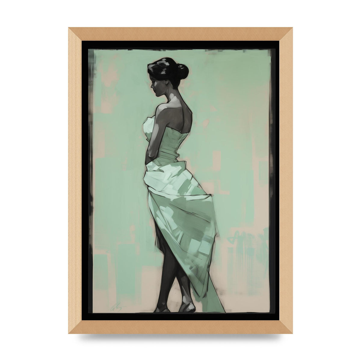 Shadows Dance on Serene Mint Green