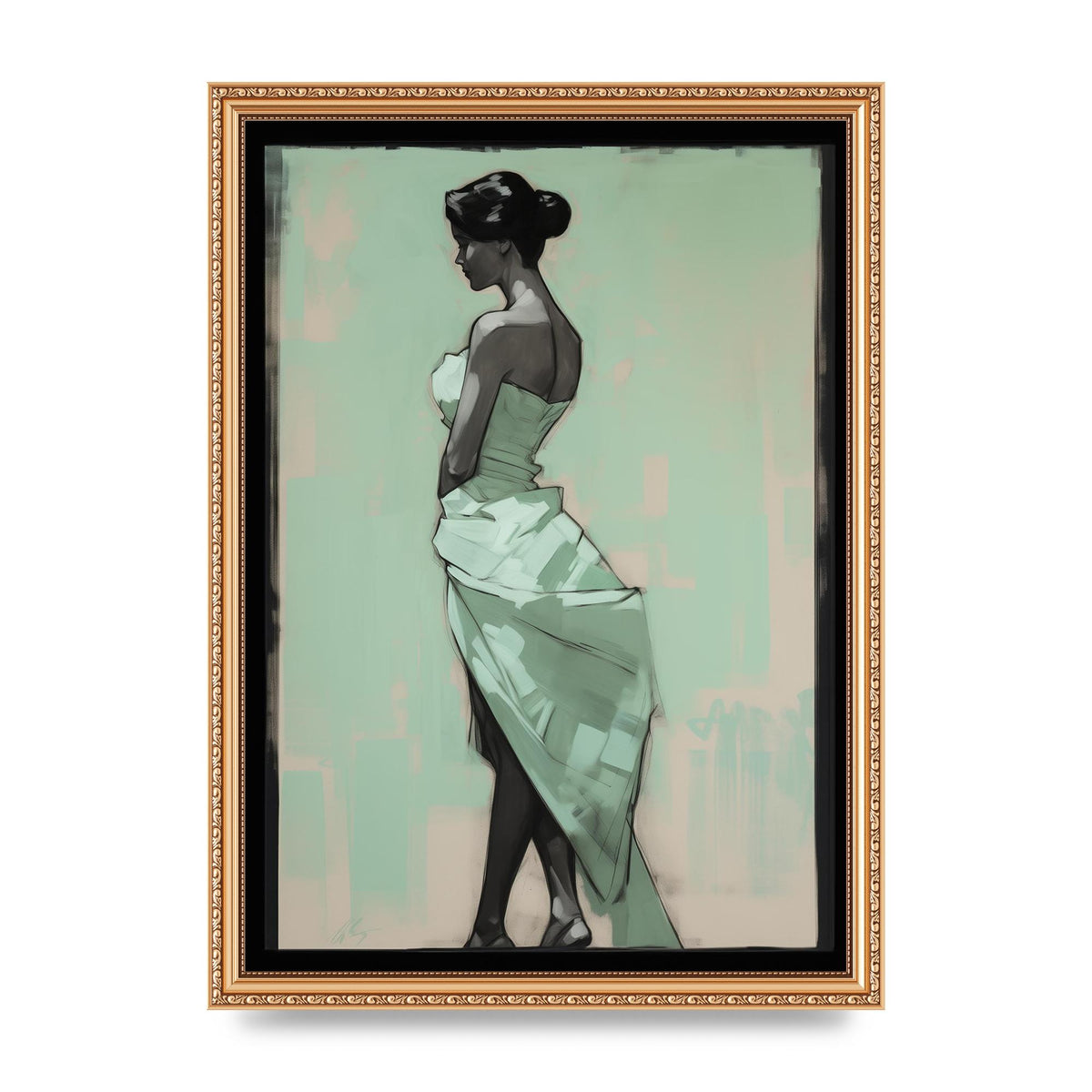 Shadows Dance on Serene Mint Green