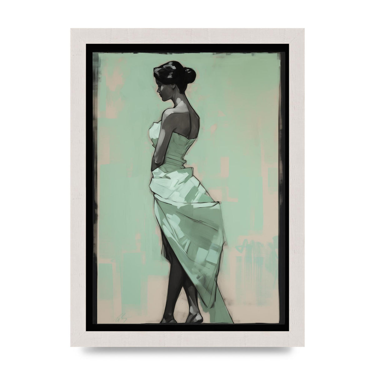 Shadows Dance on Serene Mint Green
