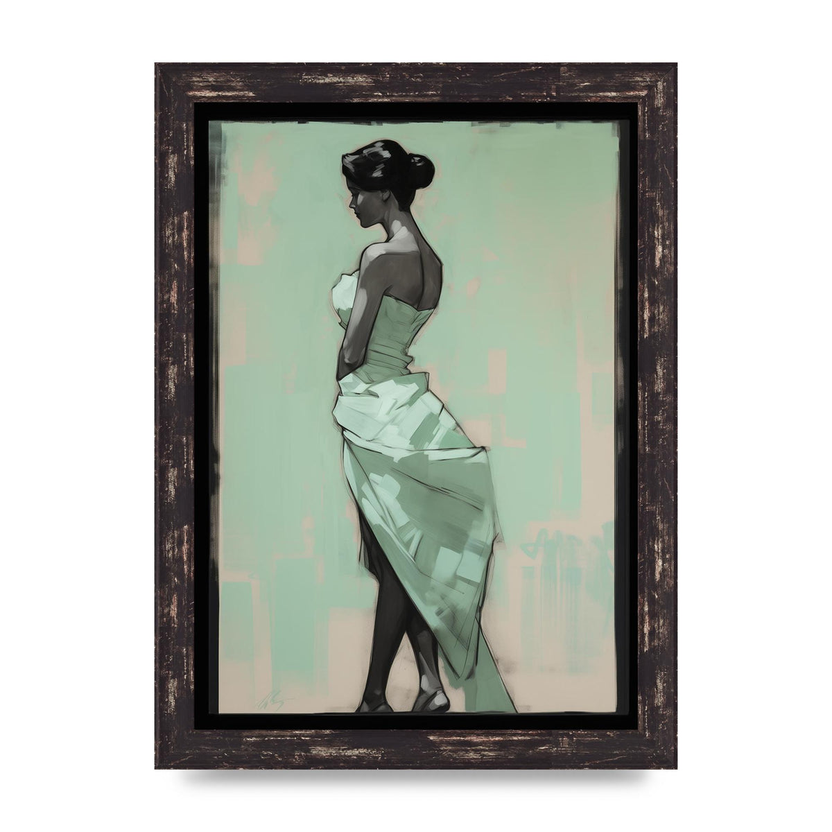 Shadows Dance on Serene Mint Green