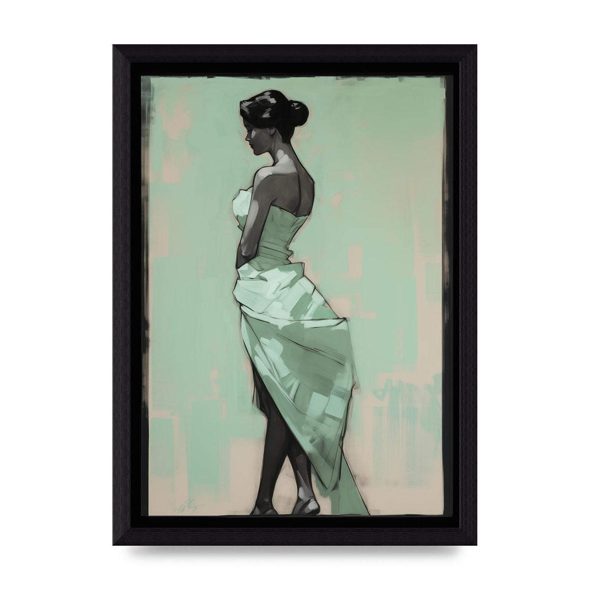 Shadows Dance on Serene Mint Green
