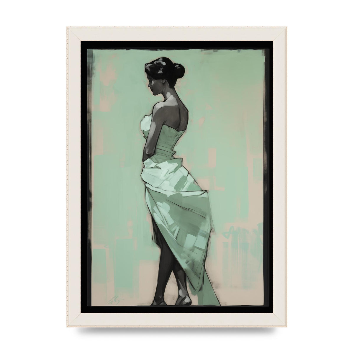 Shadows Dance on Serene Mint Green