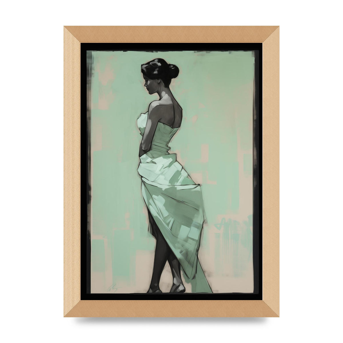 Shadows Dance on Serene Mint Green