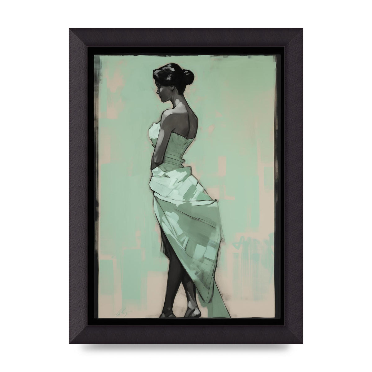 Shadows Dance on Serene Mint Green