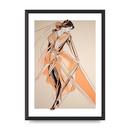 Peach Boldness with Angular Black Lines