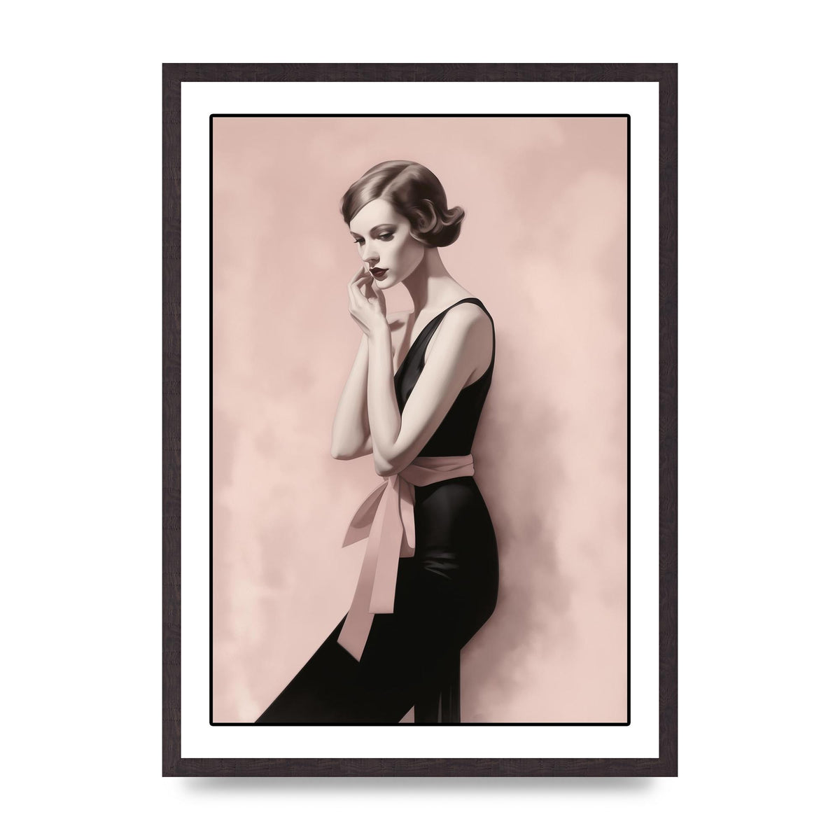 Dusty Pink Canvas with Bold Black Woman