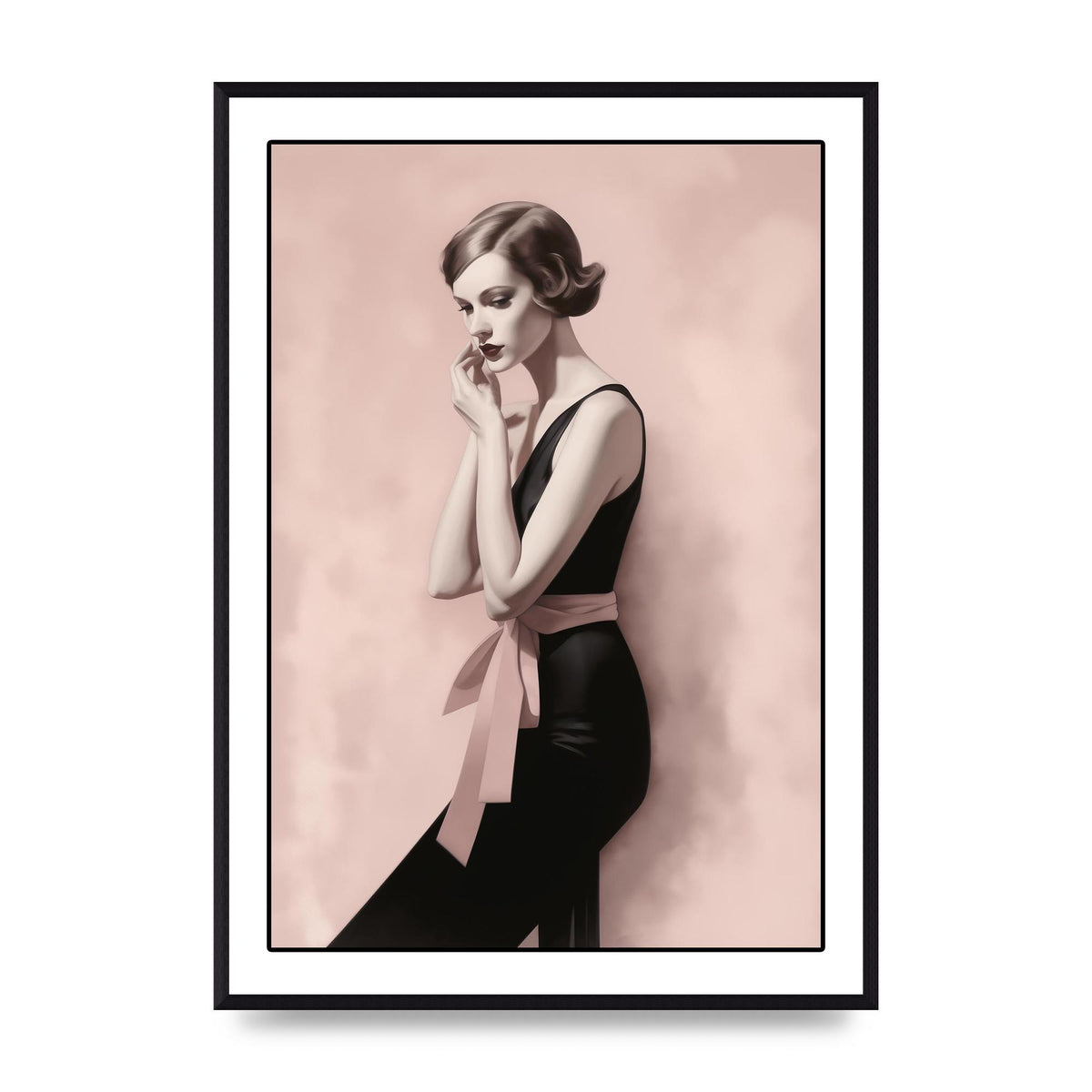 Dusty Pink Canvas with Bold Black Woman