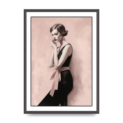 Dusty Pink Canvas with Bold Black Woman