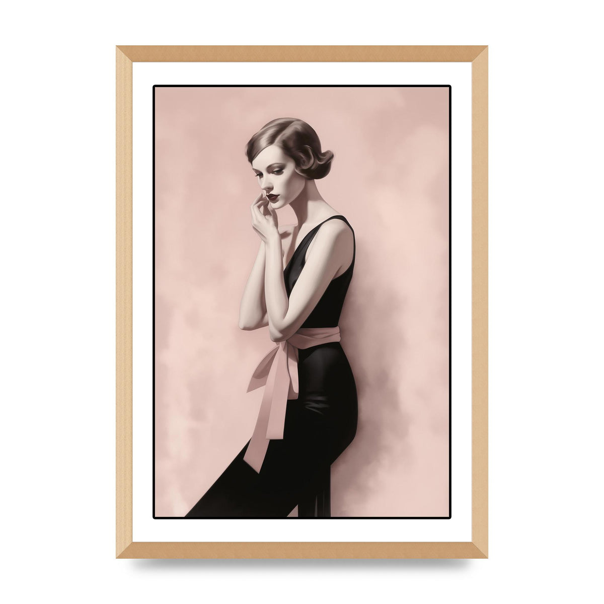 Dusty Pink Canvas with Bold Black Woman