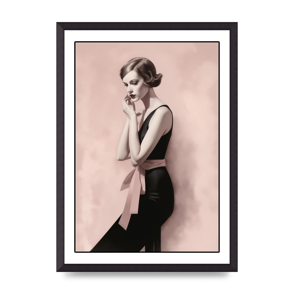 Dusty Pink Canvas with Bold Black Woman