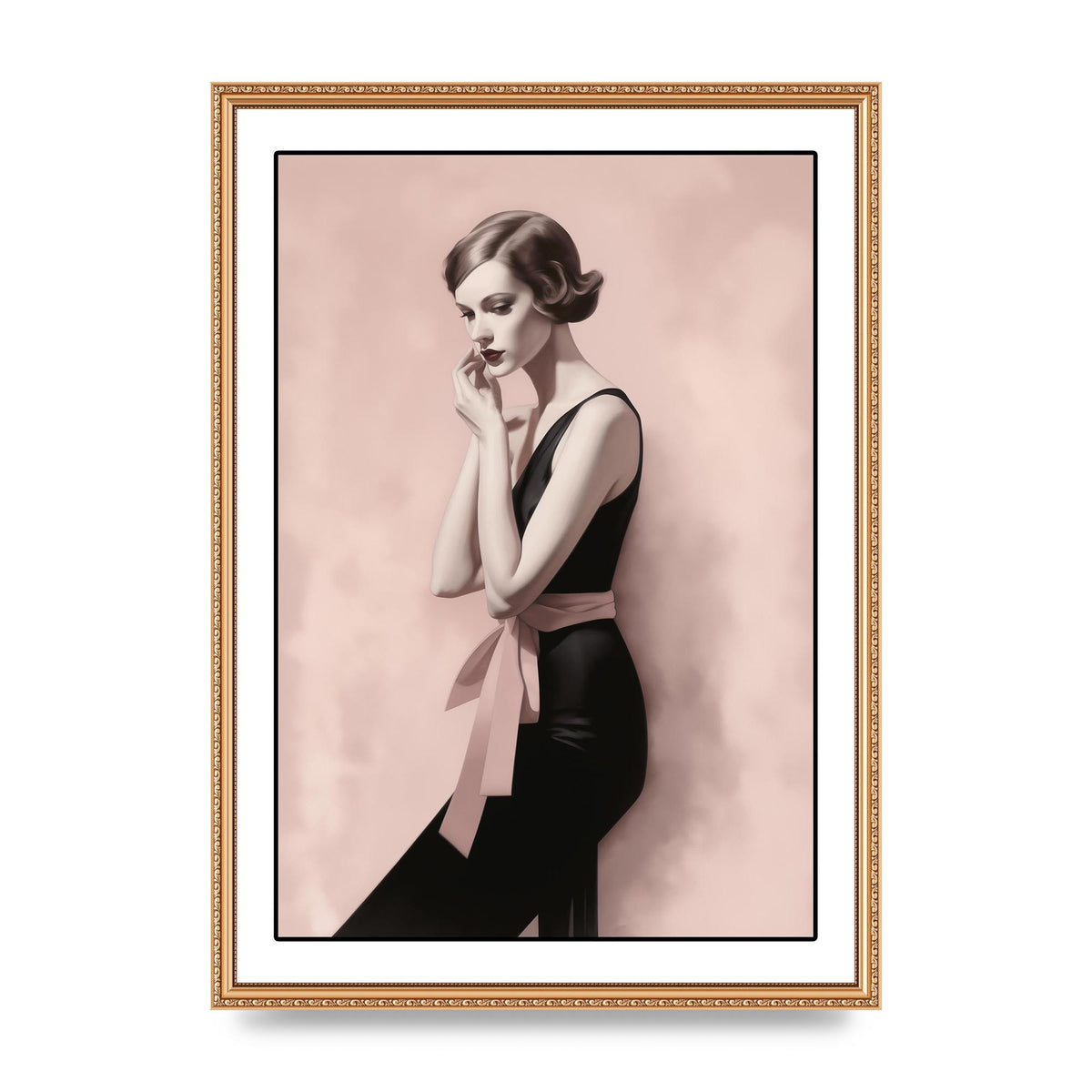 Dusty Pink Canvas with Bold Black Woman