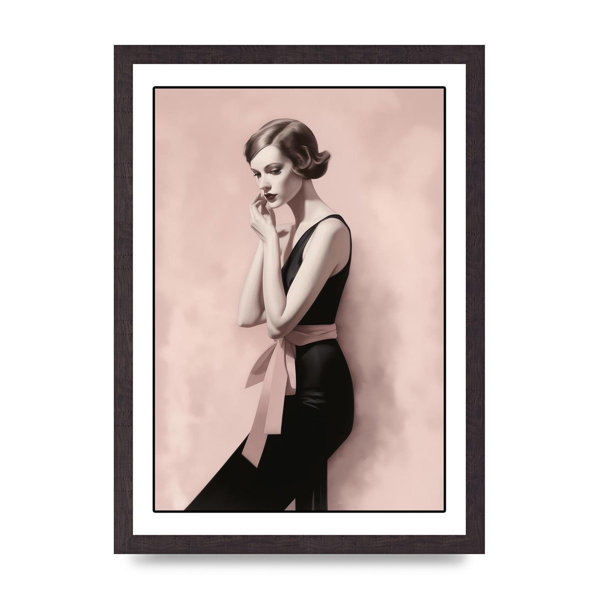 Dusty Pink Canvas with Bold Black Woman