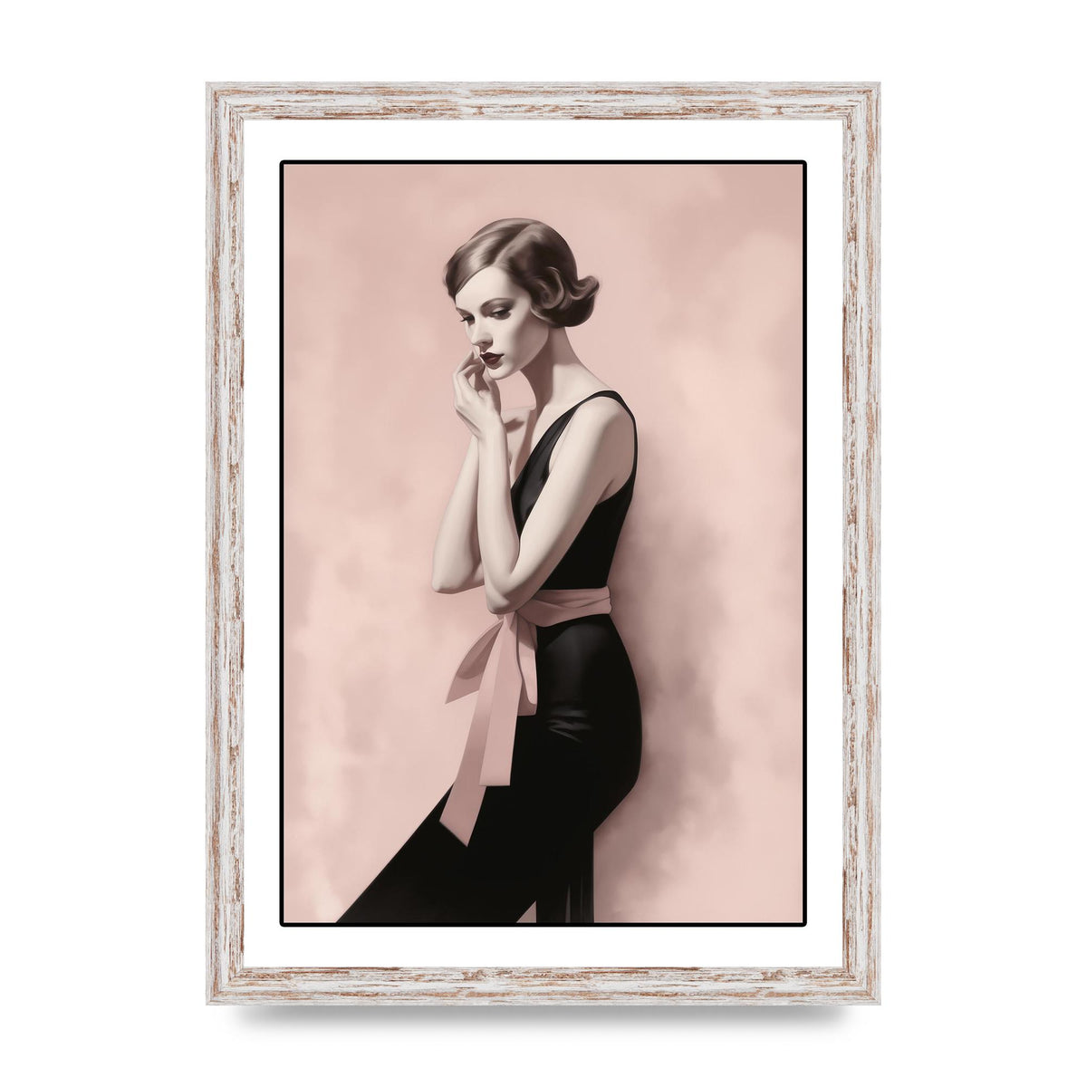 Dusty Pink Canvas with Bold Black Woman